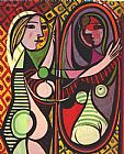 Pablo Picasso Famous Paintings - Girl Before a Mirror